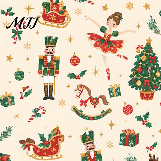 Holiday Party Backdrop Decorations Christmas Nutcracker Self-Adhesive Wall Stickers, Thick PVC Wallpaper with Ballerina, Xmas Tree & Fairy Tale