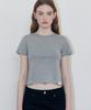 Lady Volume Ridi Cotton Crop T-Shirt (Gray)