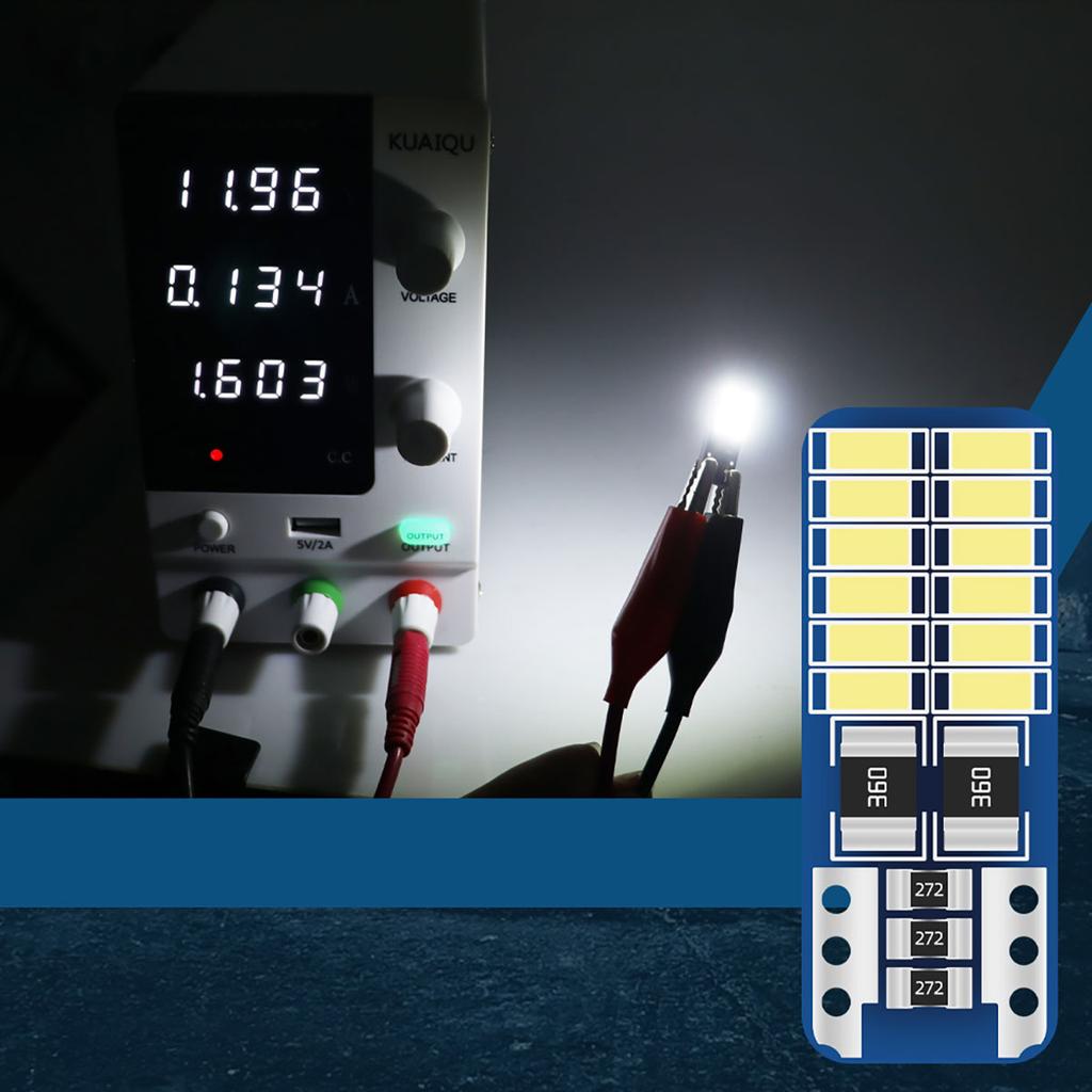 20 Stück T10 W5W LED Canbus 3014 24SMD Kein Fehler 194 168 T10 LED Auto Innenraum Instrumentenlicht Glühbirne Lampe 12V Universal Weiß 6000k