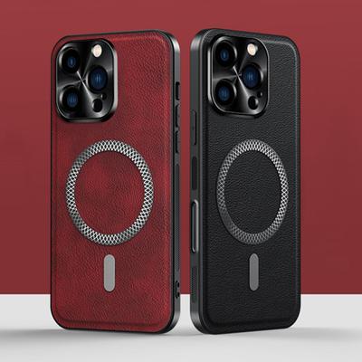 Retro Leather Magnetic Phone Case For iPhone 17 16 11 12 13 14 15 Pro Max Plus Business Camera Protection Shockproof Thin Cover
