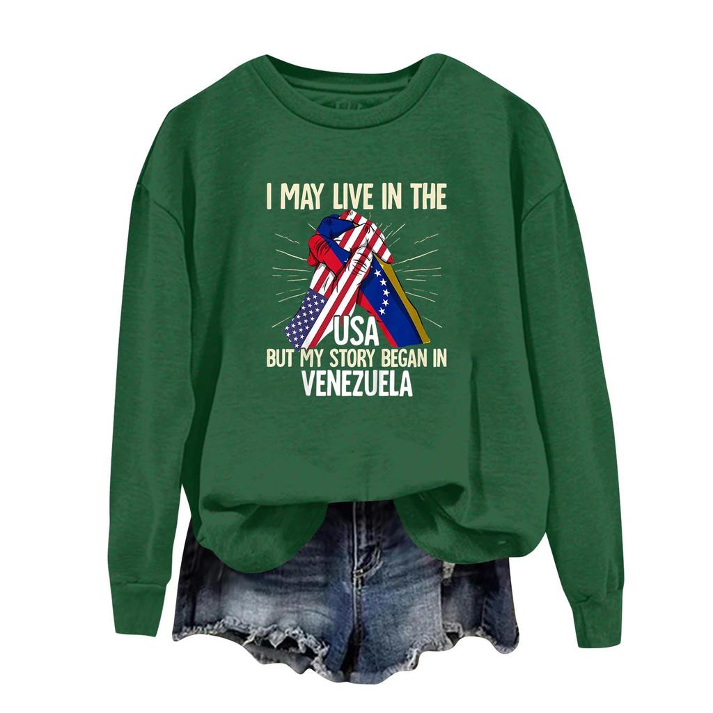 Damen bedruckter lässiger Sport-Kapuzenpullover mit langen Ärmeln und rundem Ausschnitt