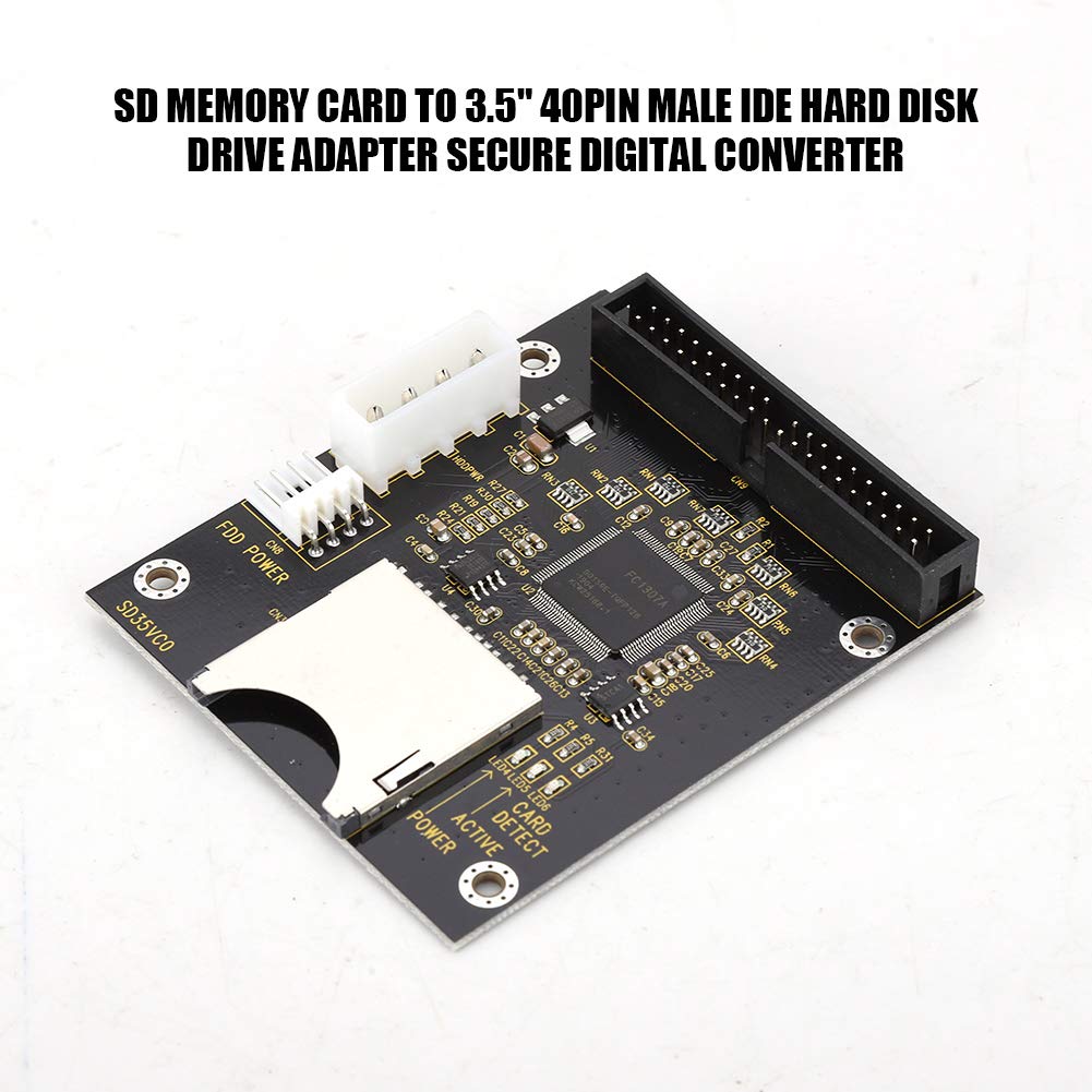 SD Card to IDE Interface Adapter Card Converts SD Memory Card to Male IDE Hard Disk Drive Adapter Converter Card Secure Digital Converter 3.5" 40-Pin