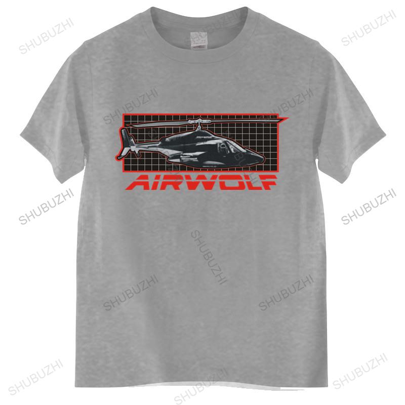 Tshirt Unisex Cotton Tops Airwolf Tv Series Air Wolf Helicopter On Grid Licensed Tee Shirt Black Unisex T Shirt Euro Size