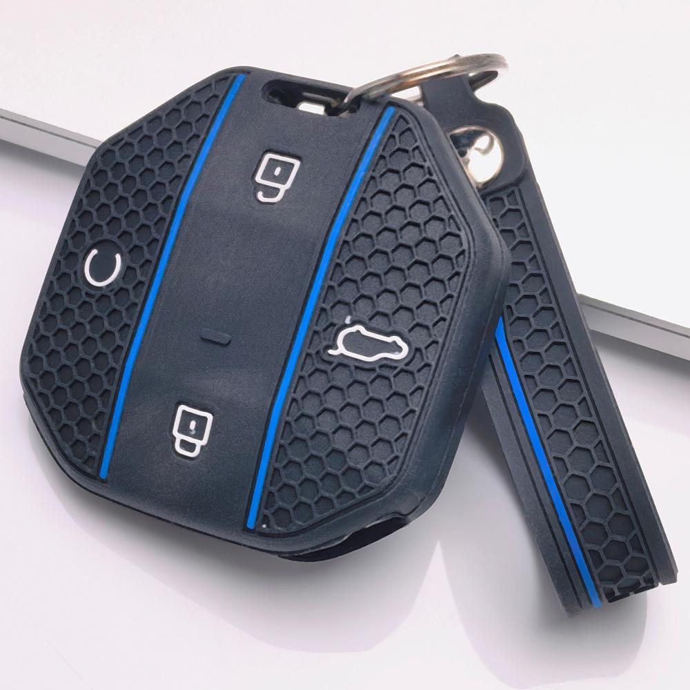 Anti Lost Silicone Keychain Lanyard for Chery JETOUR Freedom Traveler Tiggo with Keychain Honeycomb Texture Racing Stripe Car Key Organizer Accessory