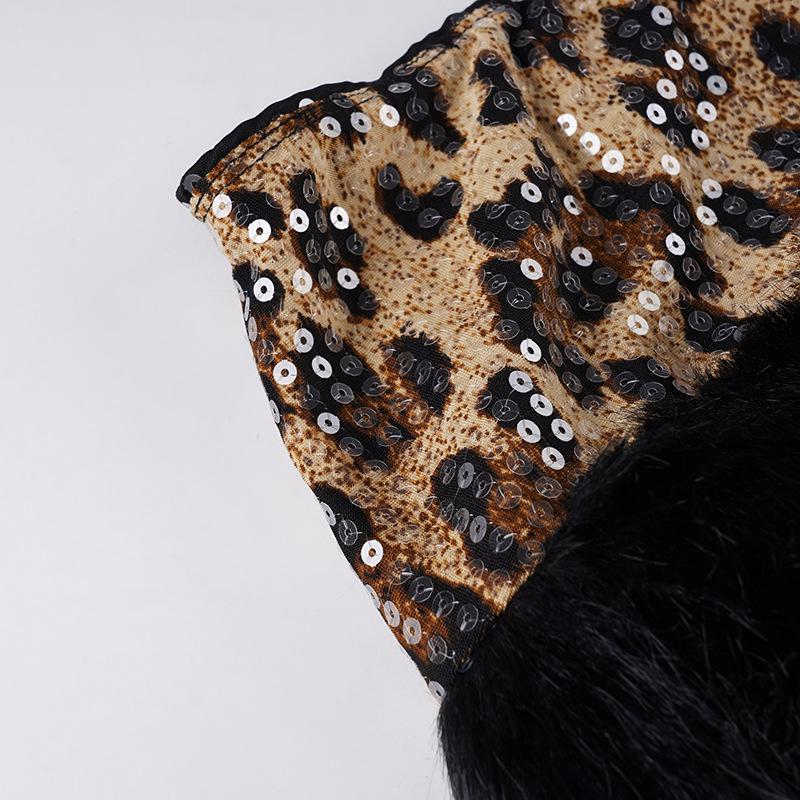 Minigonna Patchwork con Paillettes Stampa Leopardo - Gonna Corta Sexy Slim Fit da Donna, Collezione Autunnale