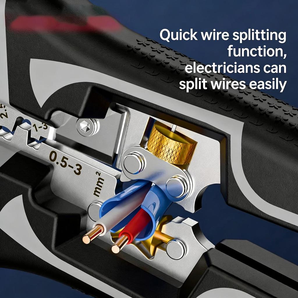 Professional-Grade Automatic Wire Stripper and Crimping Pliers - Electrician's Multi-functional Tool, No Adjustment Needed