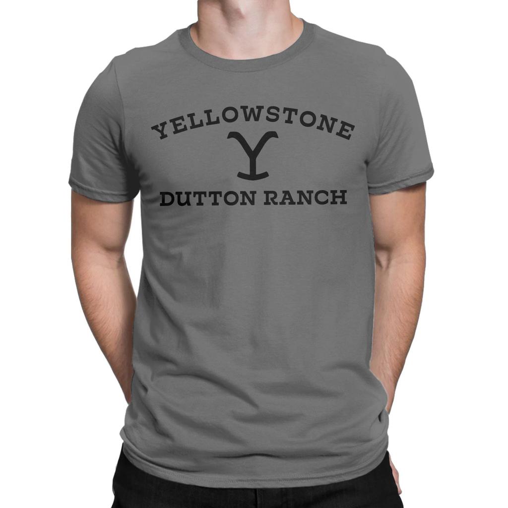 Yellowstone Dutton Ranch Men T Shirts  Unique Tees Short Sleeve Crewneck T-Shirts 100% Cotton Gift Idea Clothes