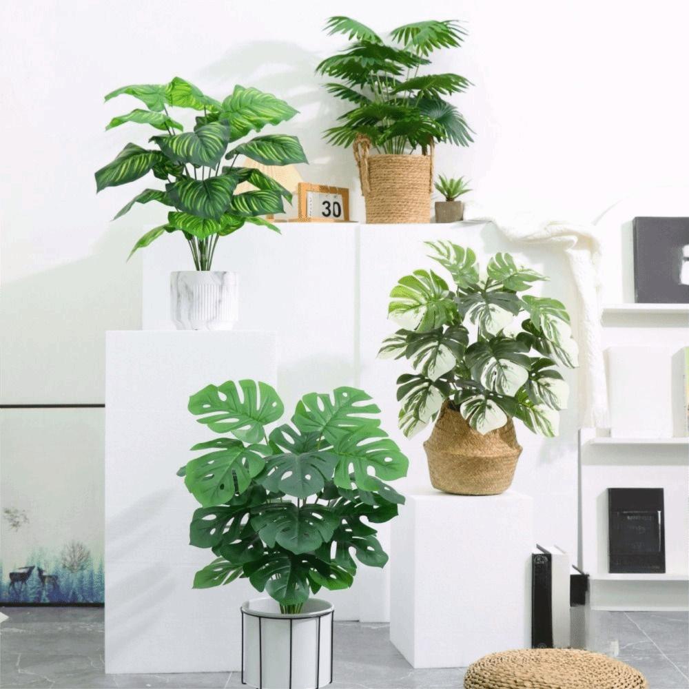 Large Green Palm Leaves 9-24 Forks Artificial Plants Fake Plants  Office Desktop Decoration