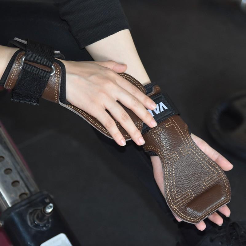 

Pull-up Cowhide Palm Protection Men Women s Sports Power Belt Hard-drawn Wrist Brace Fitness Grip Band