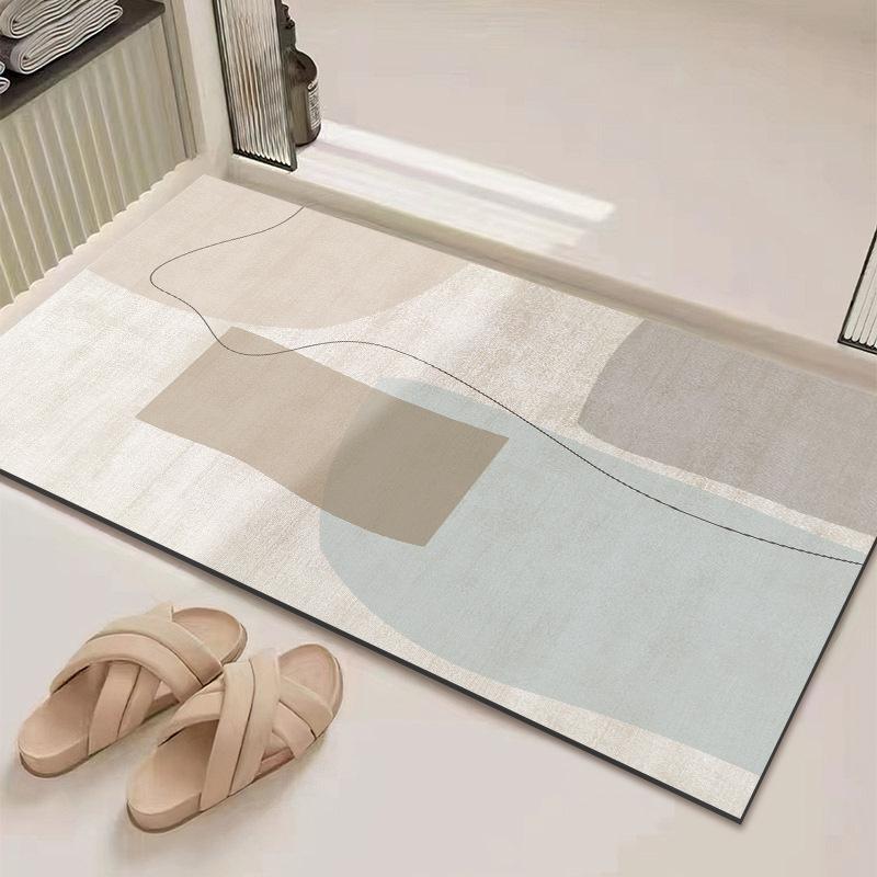 Minimally Modern Bathroom Floor Mat Absorbent Anti Slip Bathroom Door Diatomaceous Earth Quick Drying Shower Floor Mat