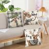 Elk Pattern Pillow Cover 45cm Pillowcase Soft Christmas Cushion Cover  Home
