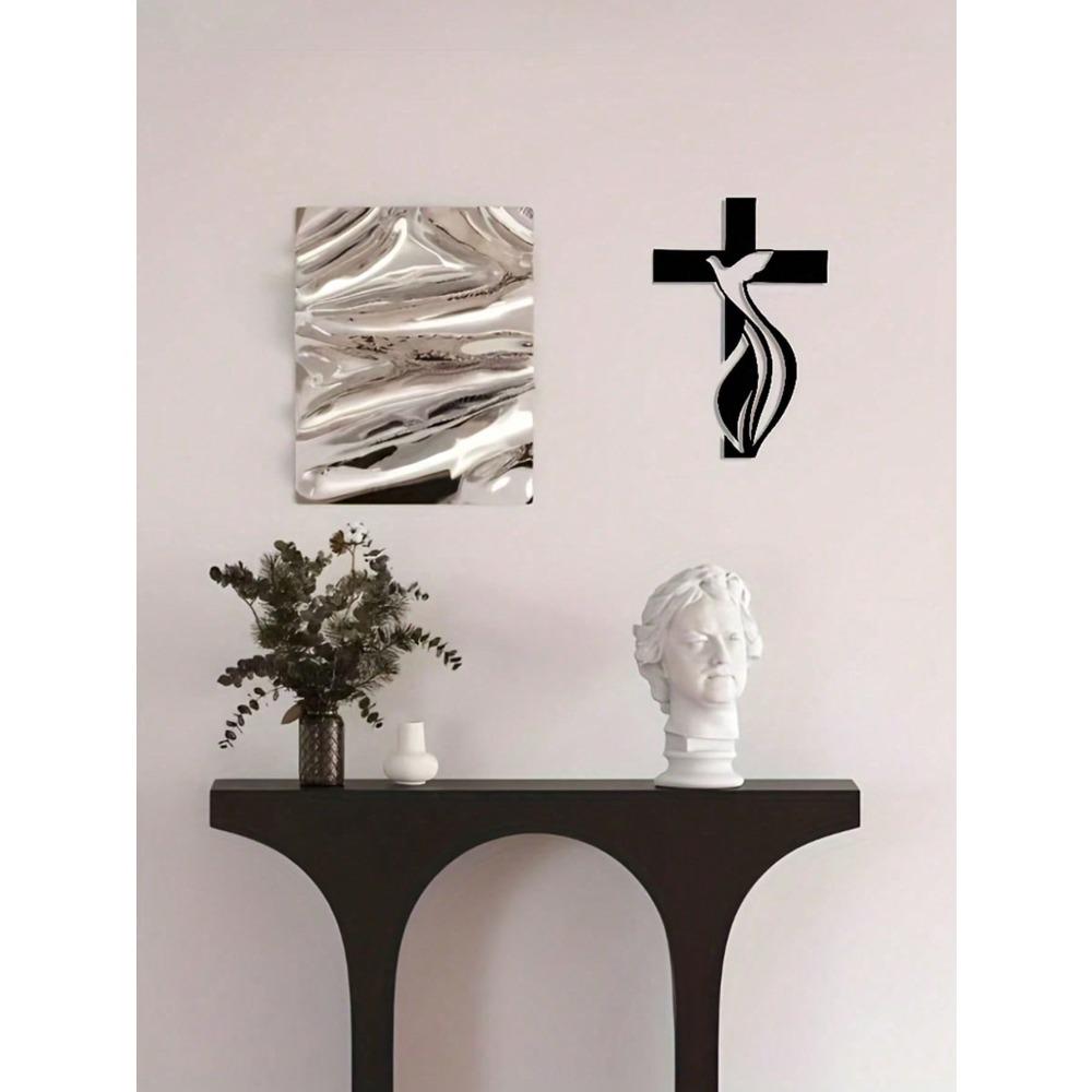 Cross Metal Wall Art Minimalist Music Decor Housewarming Gift