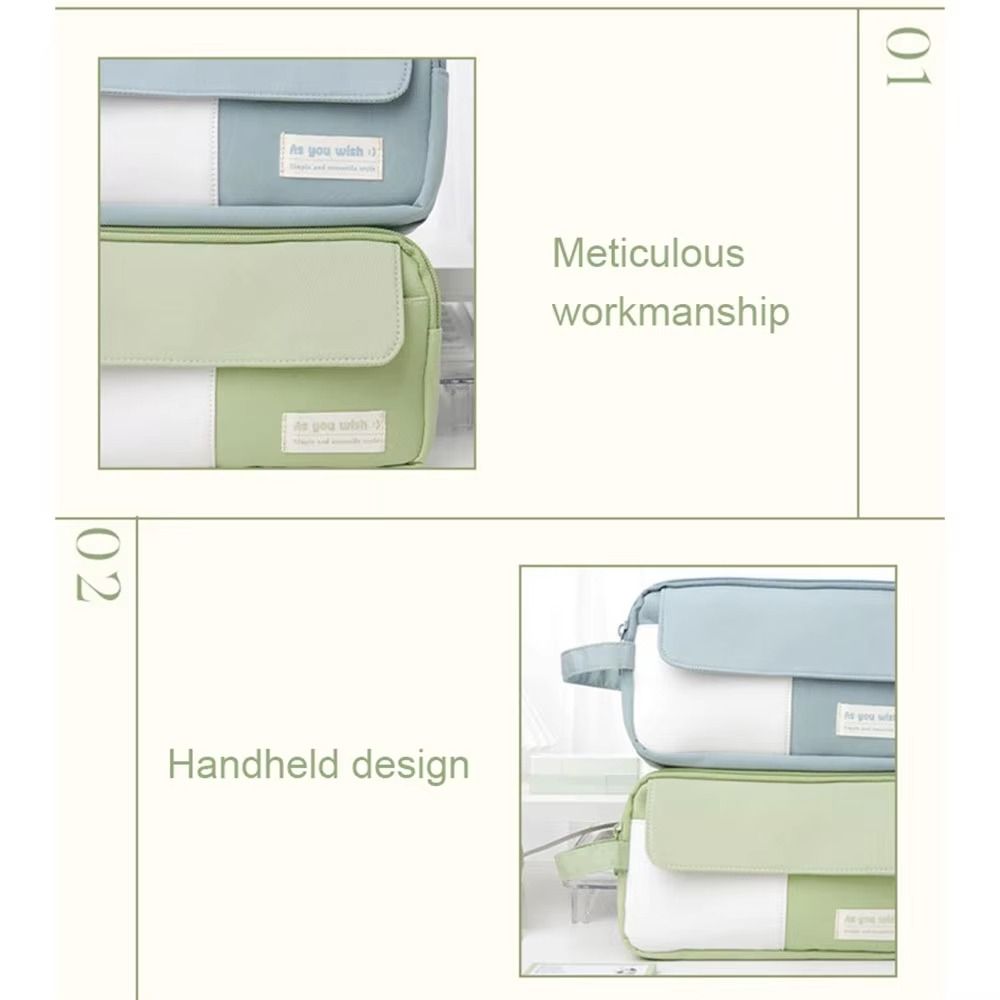 Large Capacity Pencil Case 3 Layer Pen Bag Simplicity Fashion Portable Pen Pouch  Students