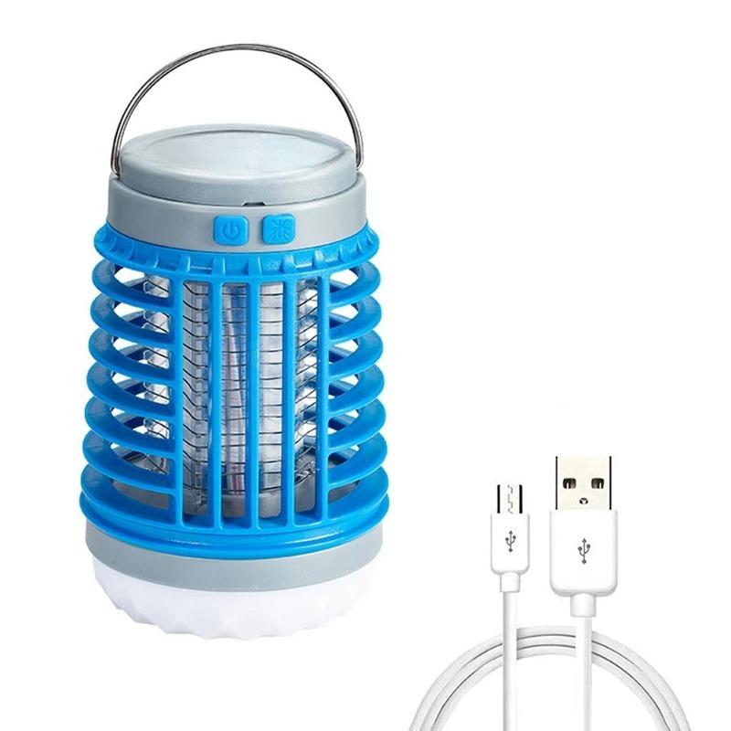 Solar LED Mosquito Killer Lamp Harmless Electric Shock Insect Trap Eco-Friendly Waterproof with Hook for Outdoor Summer Use
