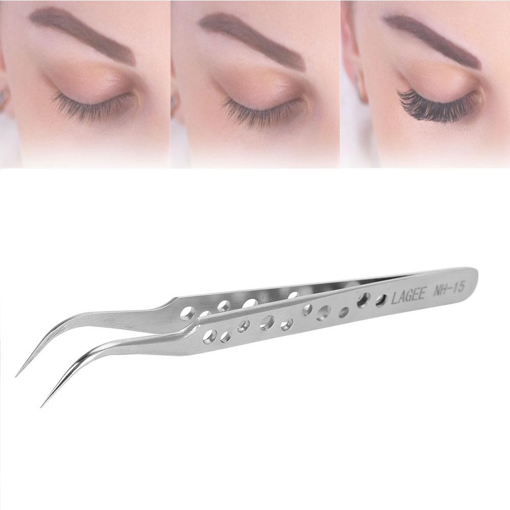 Grafting False Eyelashes Stainless Steel Tweezers Eye Lashes Extension Tool(NH-15 Curved)