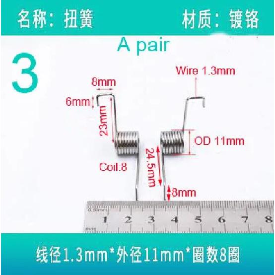 Torsion Spring 0.8-2.2mm Wire Stainless Steel or Spring Steel Pair of Torsion Springs Tensioning Torsion Spring