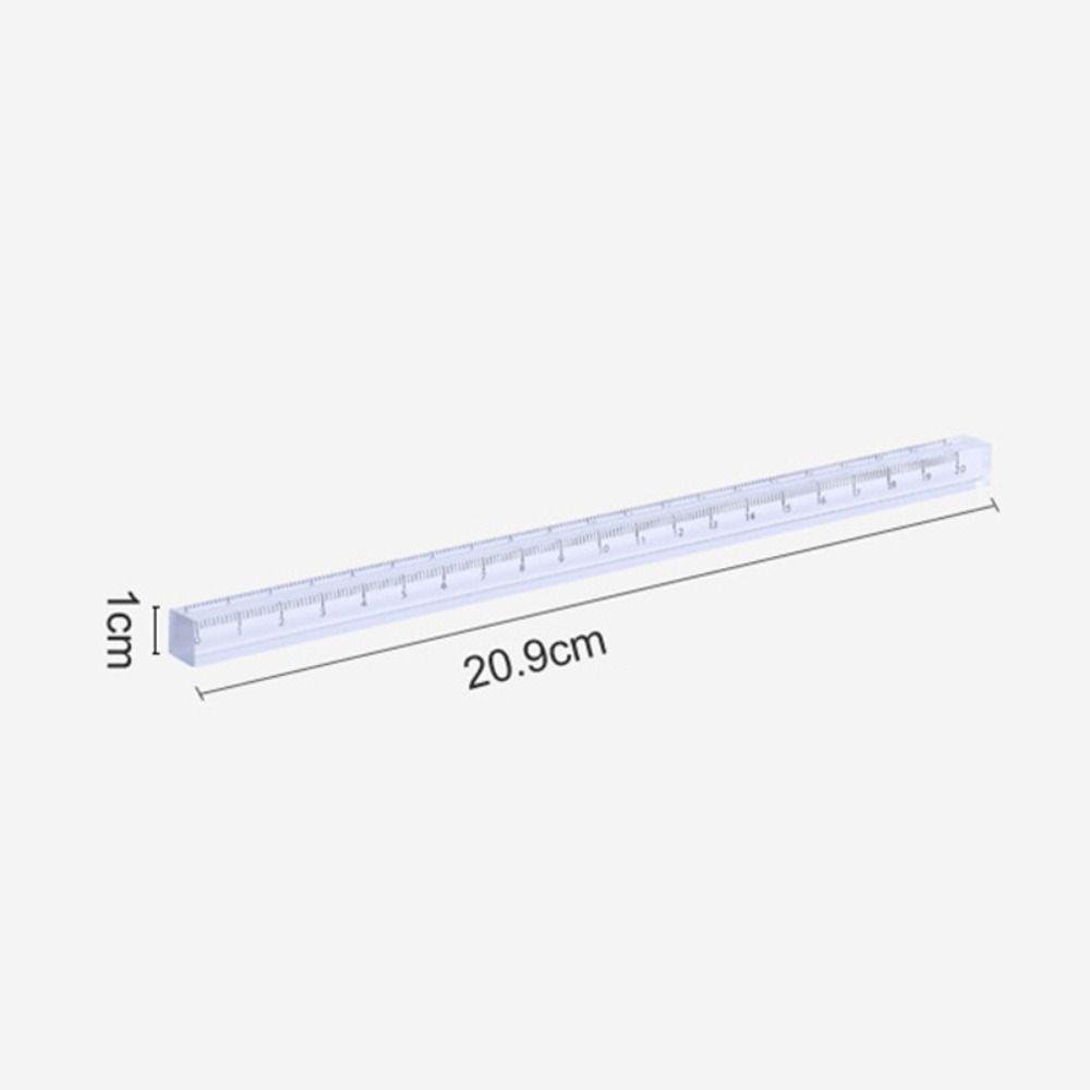 Transparent Straight Ruler Acrylic Scale Ruler Creative Quadrangular Ruler  Creative Stationery 20cm