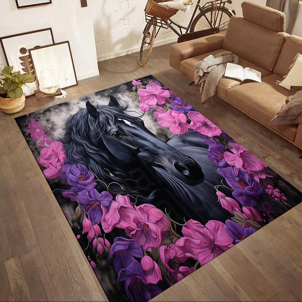 Horse Area Rug Perfect for Outdoor Entryway Bedrooms Decorate room Antislip Carpet Anime Office Decor Perfect Gift for Friends & Family