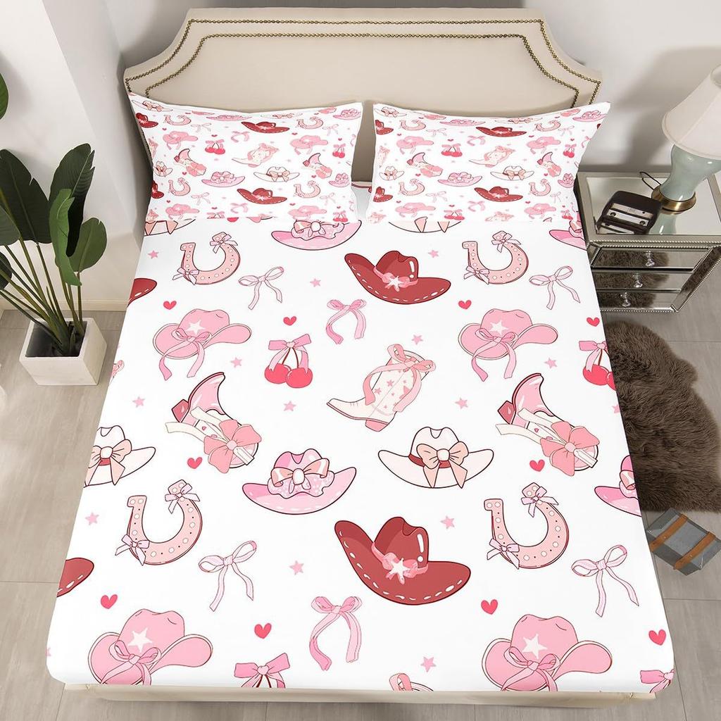 Denim Boots Pattern Sheet Three-Piece Digital Printed Sheet Bedding Set Adult Children