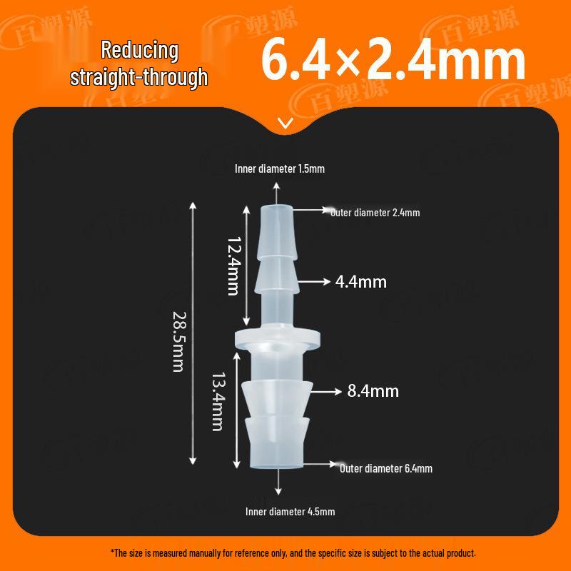 Two-Way Straight Through Plastic Hose Reducer Connector for Fish Tanks