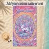 Unicorn Theme Soft Beach Towel Personalized Custom Name Text Towel Portable for Beach Pool Travel