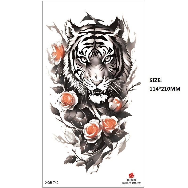 Emmy Black Series Butterfly Rose Flower Tattoo Sticker Set Water Transfer Paper