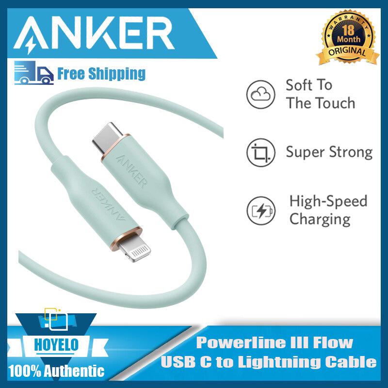 

Кабель Anker 20 Вт для быстрой зарядки, безопасный для кожи, C-to-L, сертифицирован MFI, цвета Моранди, совместим с Apple