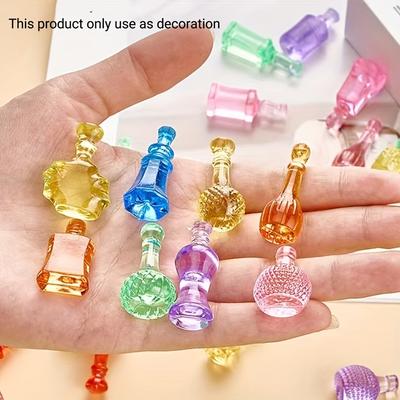 50pcs of Acrylic Creative Imitation Jewelry Small Bottles, DIY Decoration Accessories, Mini Ornaments for Micro Landscapes - Mixed Styles and Colors
