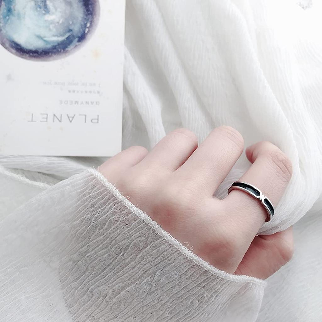 Pairing Set of Free and Wedding Engagement Sterling S925 Adjustable Fashion Accessory [Rockyu] Ring, 2, Size, Men's Women's Rings, Popular, Ring,