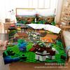 Ebey Minecraft Three-Piece Sandbox Game Digital Printing Kit 1.5M Bedding Quilt Cover