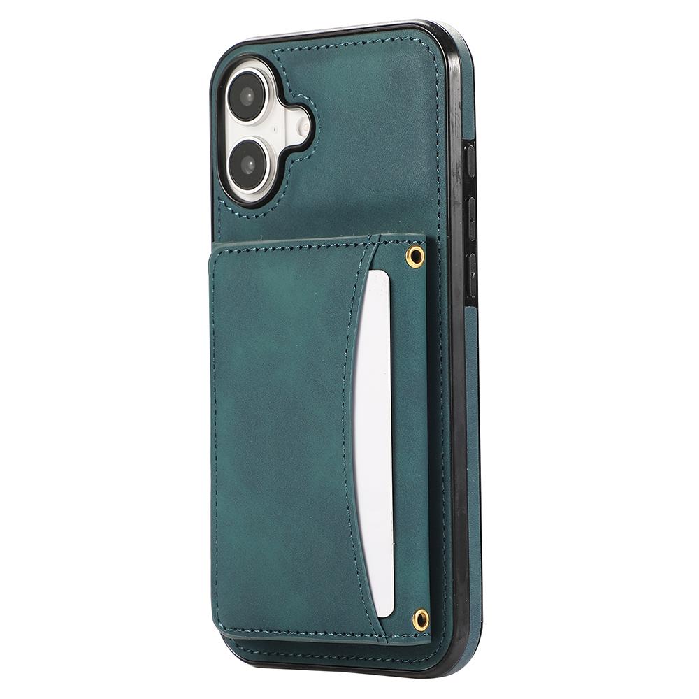 For iPhone 16 Phone Case Tri-Fold Wallet Kickstand PU Leather+TPU Back Cover