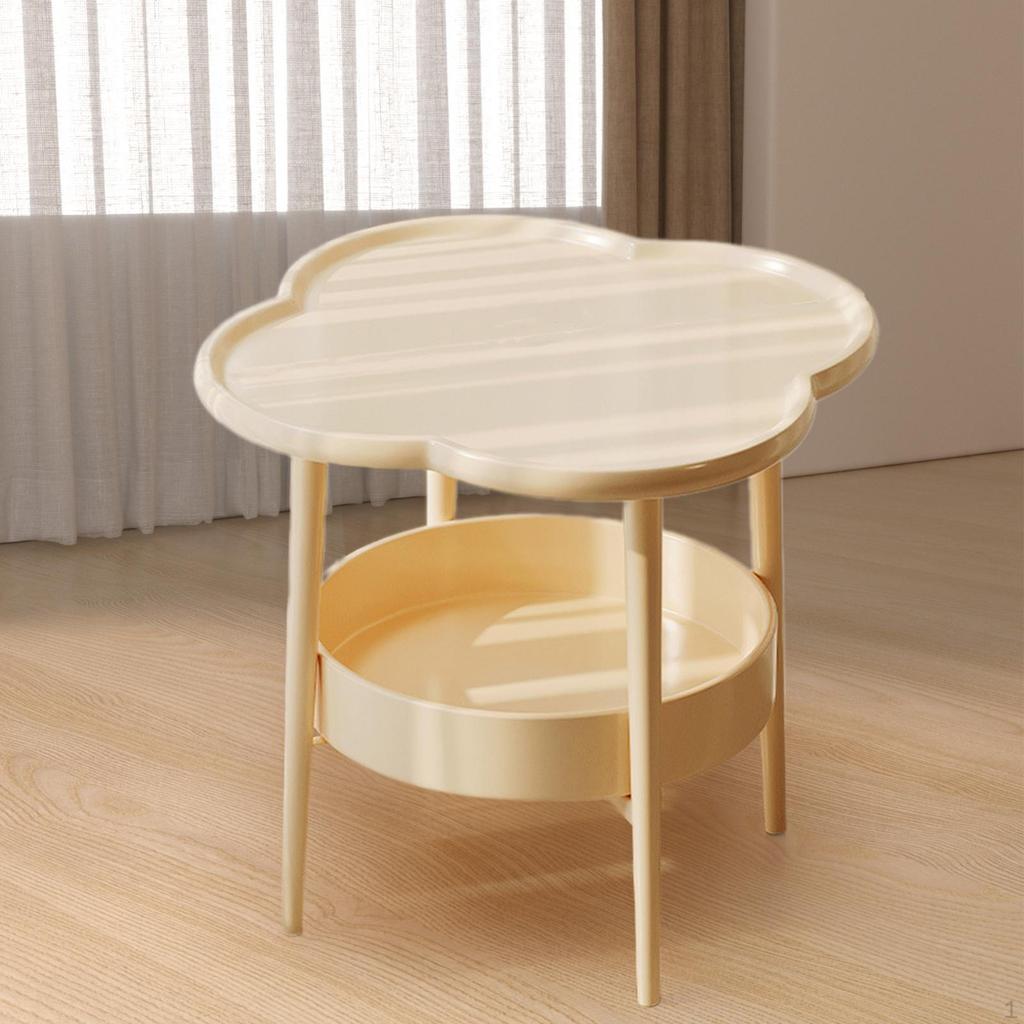 2 Tier Side Table Coffee Modern Furniture Organizer Small Tea End for Apartment