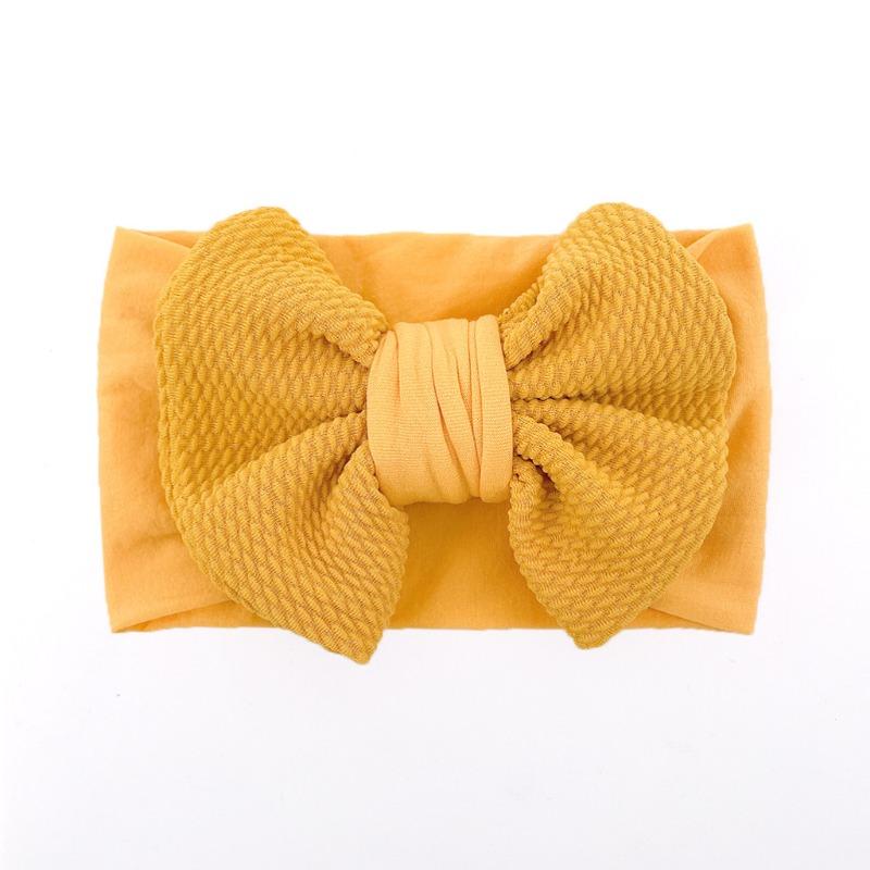 New Cute Baby Bow Nylon Headband Children's Solid Color Headband Babyturban Fashion