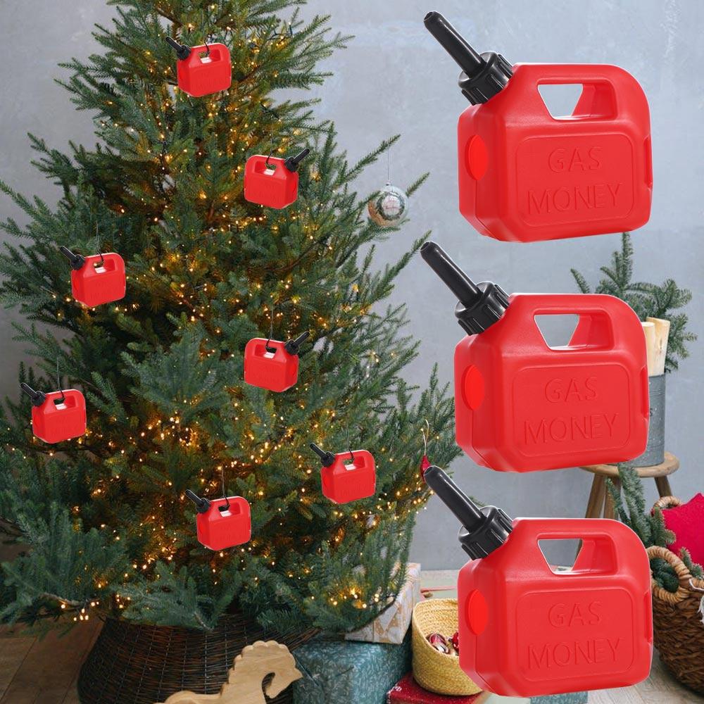 Decorazione Albero di Natale Lattina di Gas Ornamento Mimi Serbatoio Rosso Risparmio Denaro Decorazione Plastica Appeso Lattina di Gas Fermasoldi Ornamento