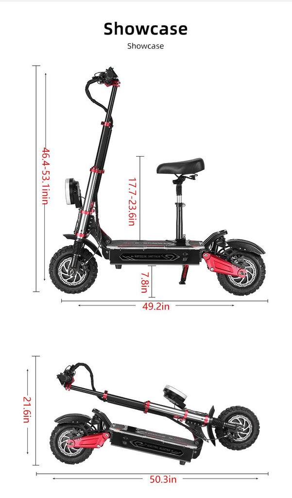 BOYUEDA S5 3000W Dual Motor Electric Scooter - 85KM/H Top Speed, 120KM Range, Off-Road Tires, NFC Lock, Hydraulic Brakes