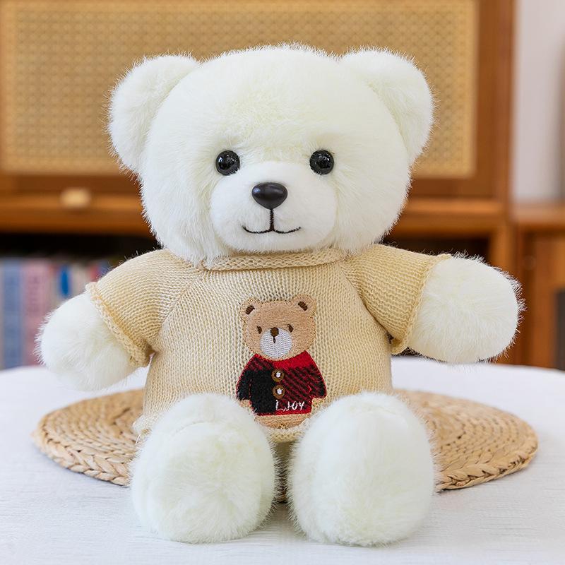New Cute Sweater Bear Plush Toy Bear Doll Girl Doll Plush Throw Pillow Teddy Bear