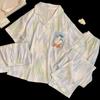 Damen Pyjama Homewear Dreiteiliges Set mit einfachem künstlerischem Wolken-Design Baumwolle Cartoon Locker Mode Pyjama Homewear
