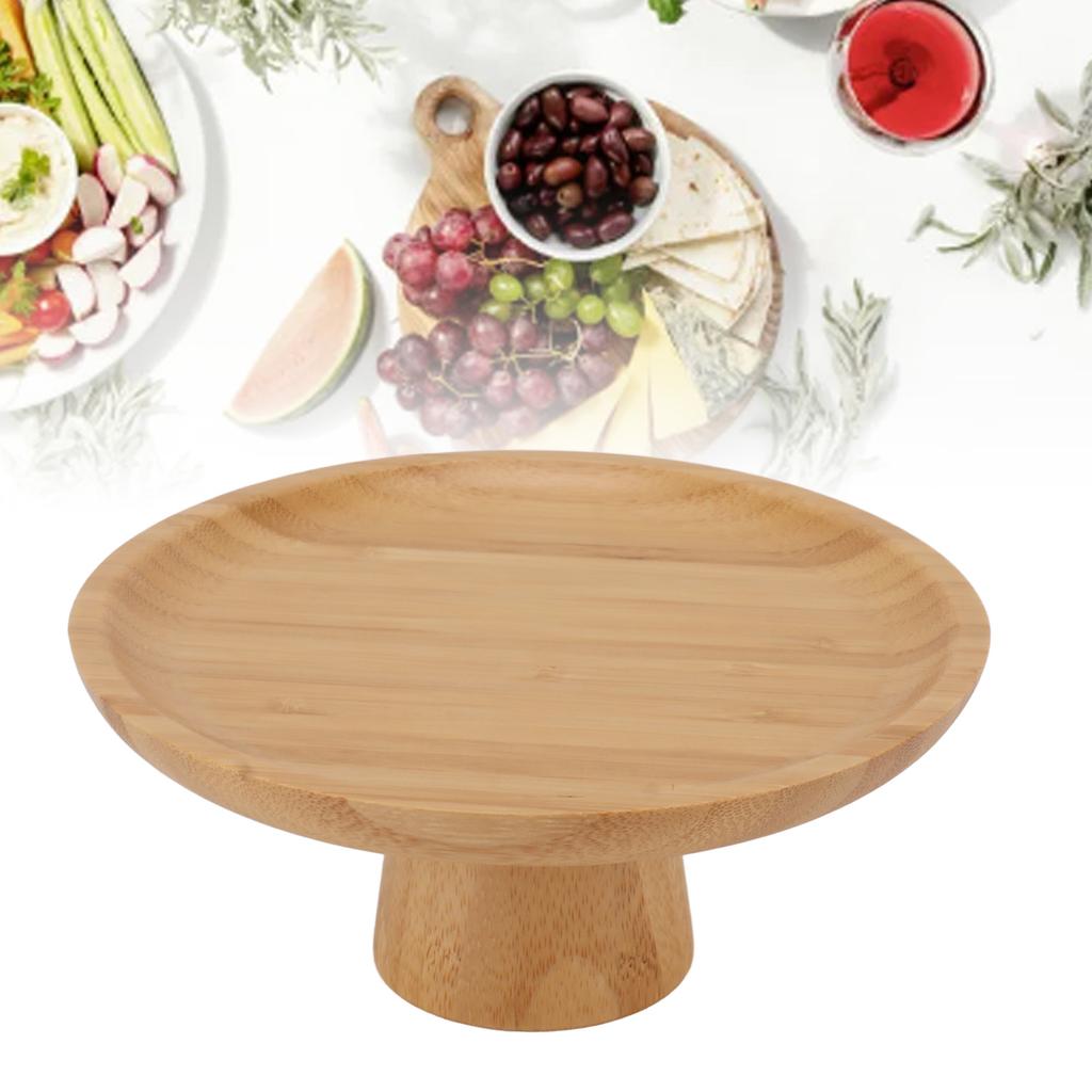 Einfache Hohe Obstplatte Haushalt   Holz Rund Hoch Obstkuchen Tablett Hohe Obstschale