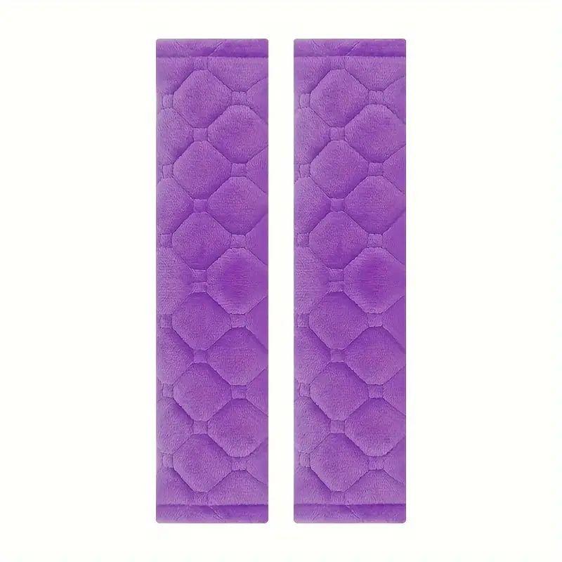 2Pcs Quilted Embroidered Plaid Refrigerator Handle Covers Plush Thickened Refrigerator Handle Dust Cover фиолетовый