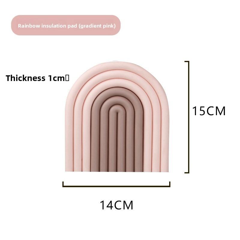 Home Use Rainbow Silicone Coaster Tpr Heat Resistant Nonslip Table Mat For Dining And Hot Dish Protection