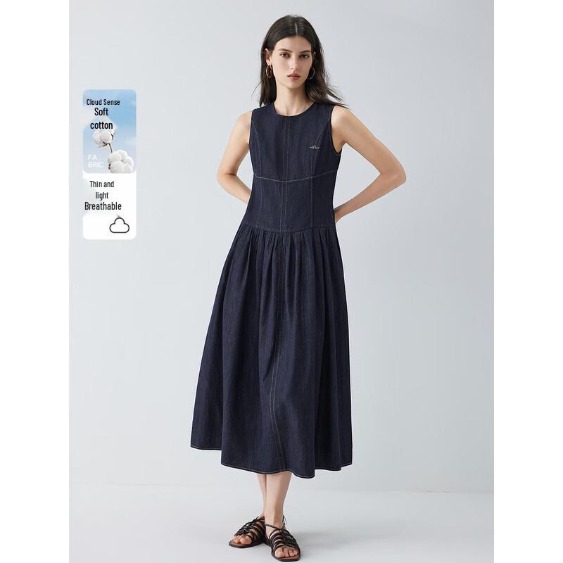 

ELLE French Style Tencel Linen Denim Vest Dress M