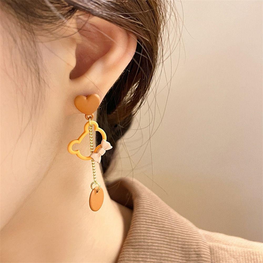 Zinc Zinc Alloy Asymmetric Dangle Earrings Imitation Pearl Korean Style Earrings Daily Life