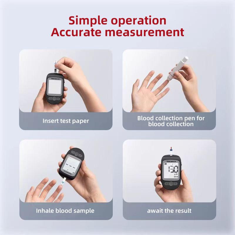 Accurate and Efficient - Sinocare Home Hemoglobin Analyzer with 50 Test Strips