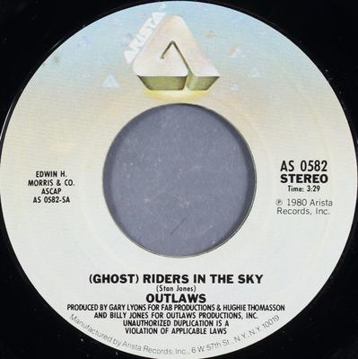7inch Record OUTLAWS  Ghost Riders In The Sky  Devils AS0582 ARISTA 1980 US Rock Used