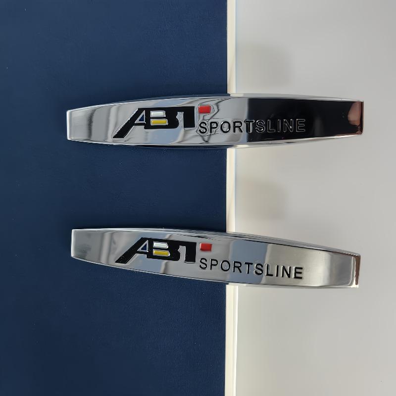 Set of 2 ABT Car Logo Decals for Decorating The Rear Trunk And Sides of Your Vehicle, Featuring a 3D Chrome End