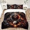 3pcs Yin Yang Dragon Printed Bedding Set, Soft and Comfortable Quilt Cover for Bedroom, Guest Room