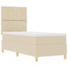 Boxspring bed with headboard Cream 80 x 200 cm Fabric
