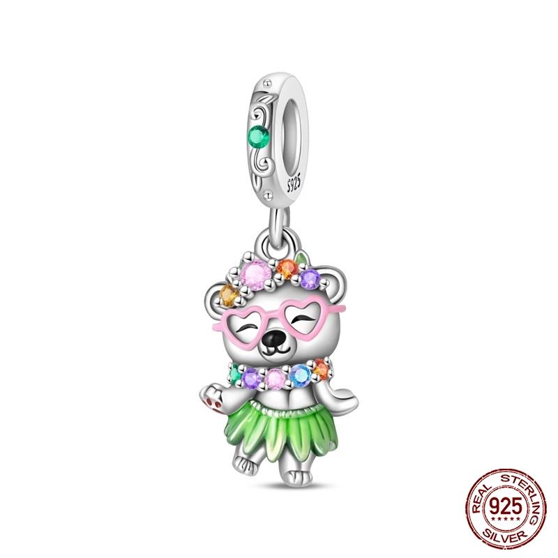 New Copper Cactus Flower Bird Bear Pony Bag Charms Beads Fit Charms Brand Original Bracelet Diy Fine Jewelry Gift