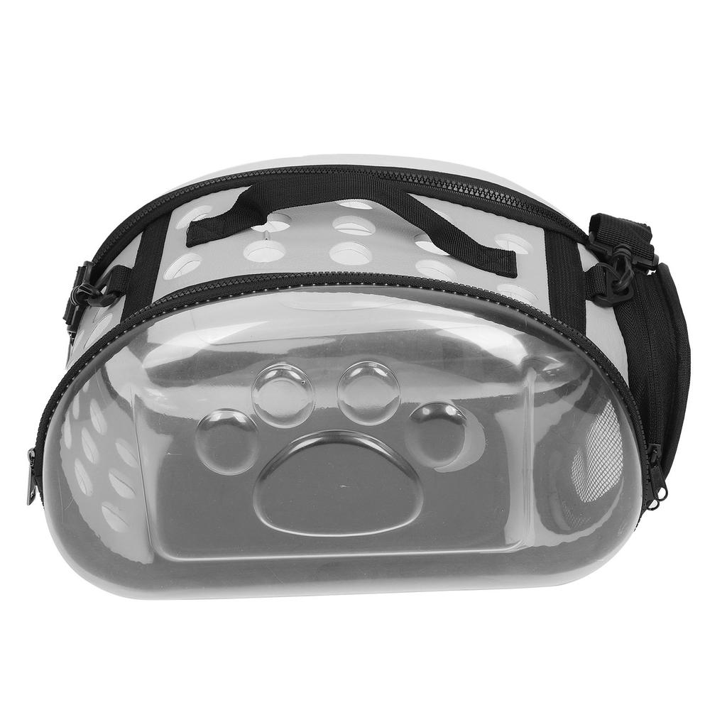 Outdoor Collapsible Pet Carrying Bag Transparent Cat Puppy Carrier Shoulder CageGray S