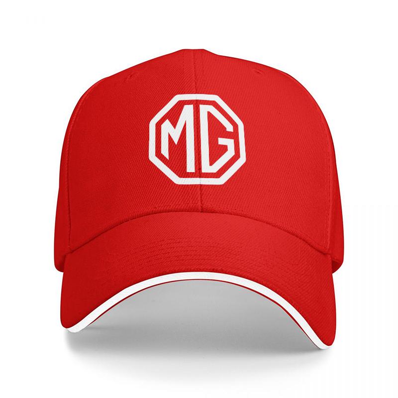

MG Logo Black Baseball Cap with White Trim and Embroidered Octagon Design for Unisex and Women Fashionable Streetwear Accessory Adjustable
